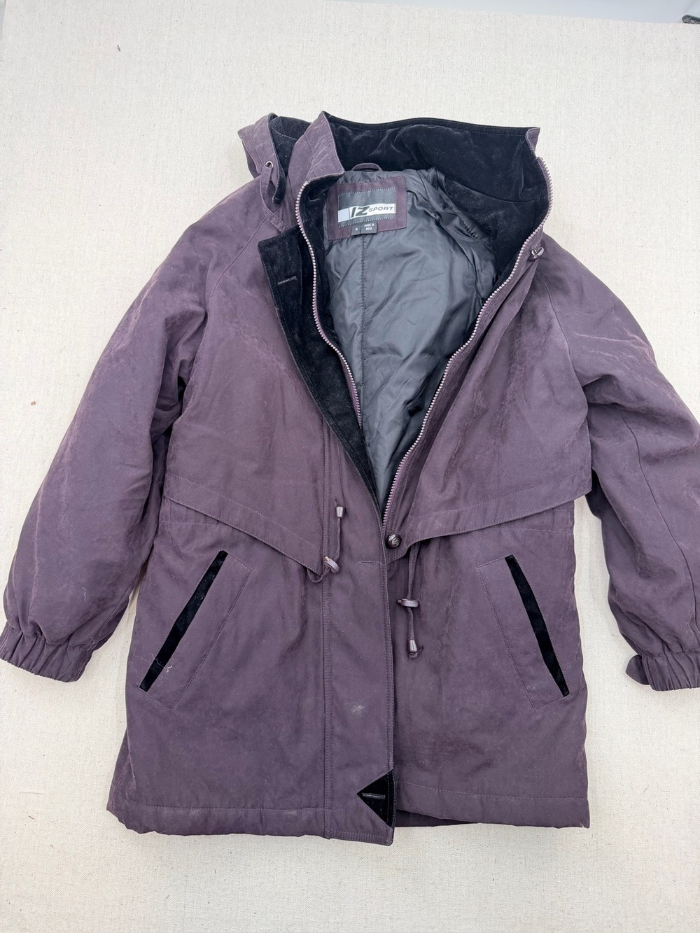 IZ Sport Black Jacket with Plum Trim